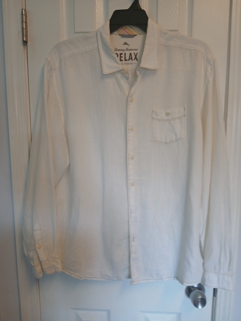 Tommy Bahama LINEN Relax Cream Long-Sleeve Button-Down Shirt